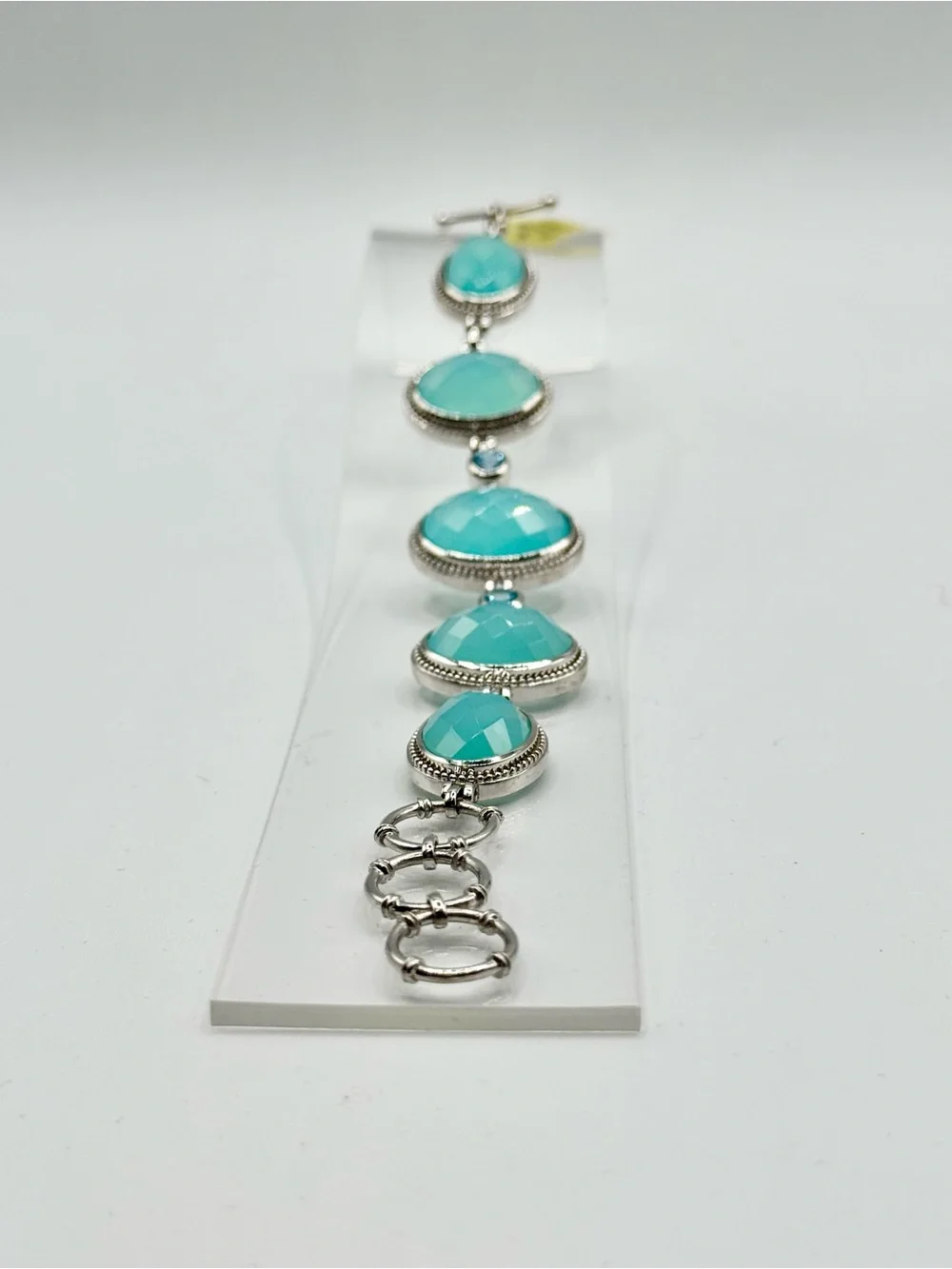 Sterling Silver Swiss Topaz Natural Gemstone Bracelet